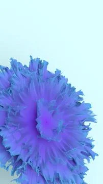 Close-up 3D render of an abstract blue and purple organic structure with de.. 스톡 일러스트