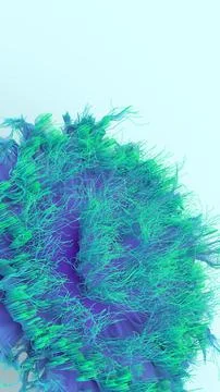 Close-up 3D render of an abstract blue and purple organic particle structur.. Stock Illustration