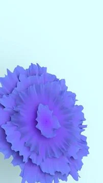 Close-up 3D render of an abstract layered blue and purple organic shape wit.. イラスト素材