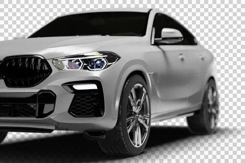 Close Up 3D Render of Modern Coupe SUV Headlight.. Stock Illustration