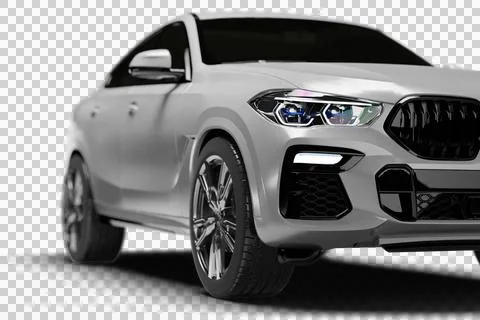 Close Up 3D Render of Modern Coupe SUV Headlight.. Stock Illustration