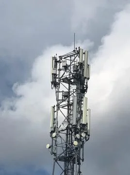 Close up of a 5G antenna. Stock Photos