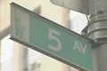 Close up on the 5th Avenue Street sign in Manhattan Footage