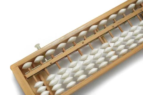 Close up abacus over white background. Stock Photos