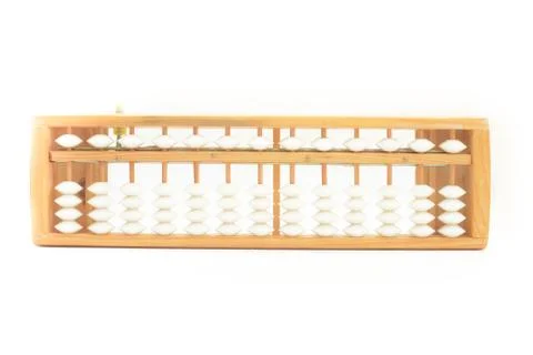 Close up abacus over white background. Stock Photos