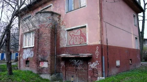 Close-up of an abandoned house Stock Footage 180655496