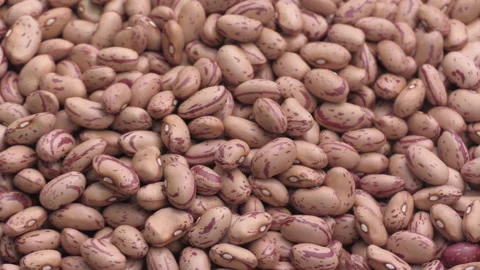 Close up from above of a pile of pinto beans with a slow circular movement Stock Footage 169026822