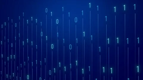 Close up abstract binary code moving up and down agains blue background. Stock Footage 321550753