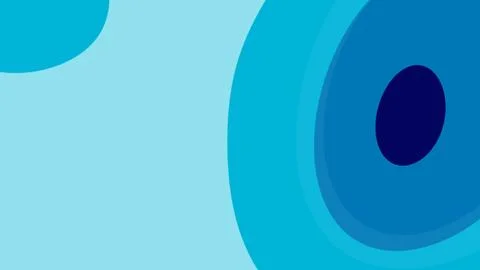 A close up abstract composition featuring layered blue circular shapes and cu Stock Illustration