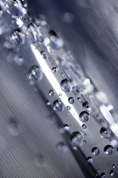 Close up of abstract floating bubbles water droplets condensation rain on a.. Foto stock