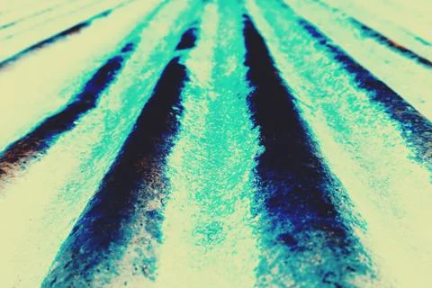 Close up of abstract galvanized iron rooftop Stock Photos