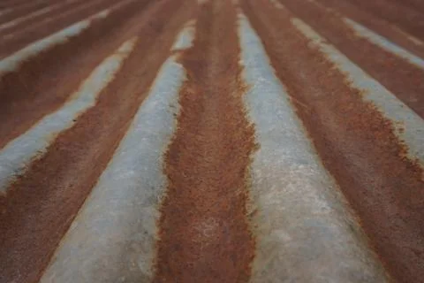 Close up of abstract galvanized iron rooftop Stock-Fotos