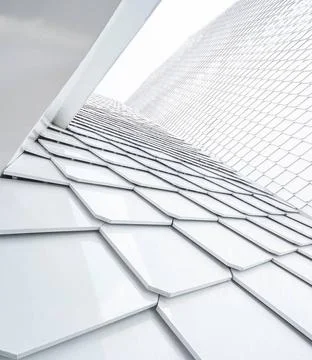 Close up of abstract geometric structure white wall and rooftop Close up o... 스톡 사진