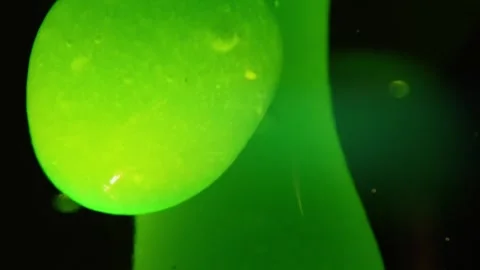 Close up abstract macro shots of green lava lamp background Video stock 267314595