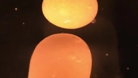 Close up abstract macro shots of orange lava lamp background Stock Footage 267316339