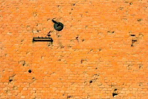 Close up abstract old brick wall background Stock Photos
