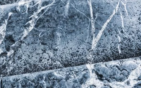 Close up abstract pattern of weathered blue gray marble stone stairs texture Stock Photos