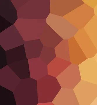 Close up of abstract polygon shapes with warm red orange yellow gradient Stock Illustration