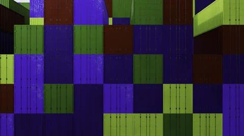 Close up of abstract stack freight containers loaded for transportation. Design イラスト素材