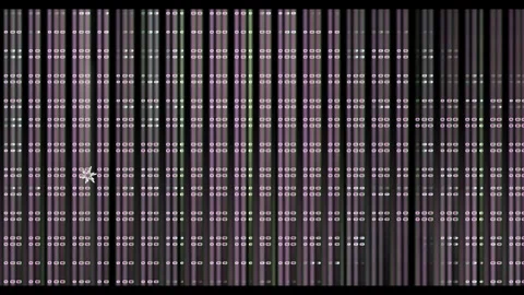 Close up abstract texture of vertical black and white binary code data stream in Stock Footage 338222905