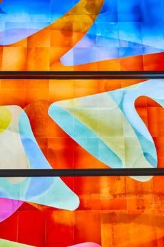 Close up of abstract window art with vibrant colors Illustrazione stock