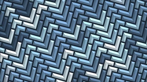 Close Up Abstract Zigzag Brick Pattern in Blue Tones. Stock Footage 328703276