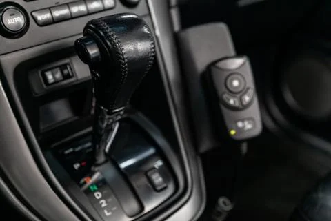 Close-up of the accelerator handle and buttons.  automatic transmission gear  Photos