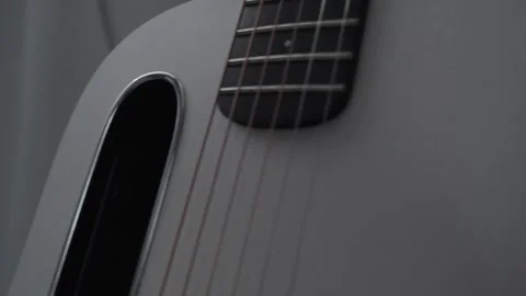 Close Up of Acoustic Guitar Strings Stock Footage 329980368