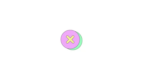 Close action button neubrutalism UI element animation Stock Footage 336186718