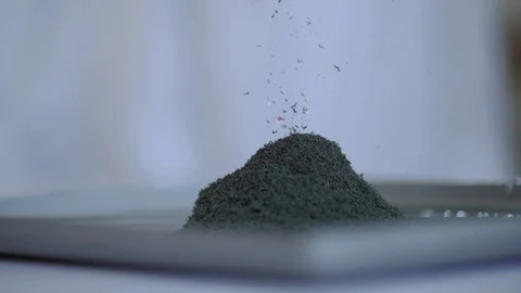 Close-up of activated carbion burning on the table in a school laboratory. Video stock 111576868