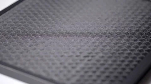 Close-Up of an Activated Carbon Filter for an Air Purifier Stock Footage 315947169