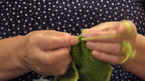 Close up of active elderly woman knitting 4k Stock Footage 46215652