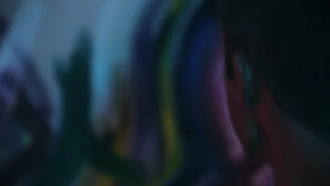 Close up adding paint to artist paint palette in slow motion	 Video stock 99997757