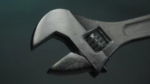 Close-Up of an Adjustable Wrench. Stock Footage 278461854