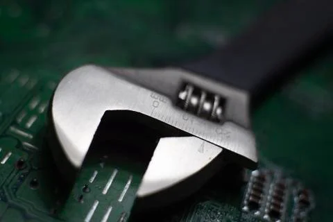 Close up adjustable wrench for hexagonal fasteners Stock Photos