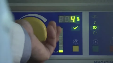 Close on adjusting knob on brain scan machine Stock Footage 20448486
