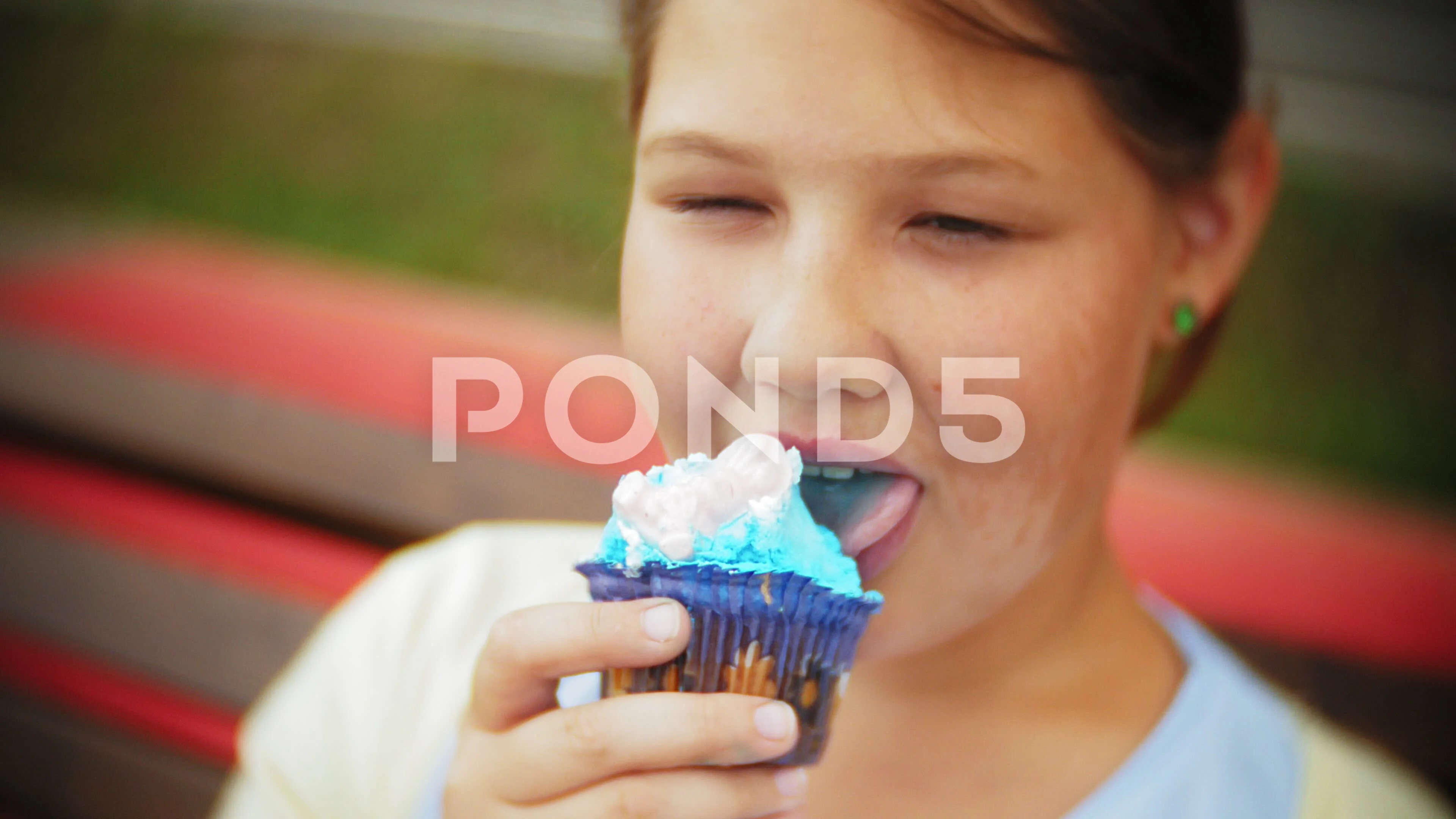 fat kid eating cupcake