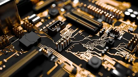 Close-up of Advanced Electronic Circuit Board Stock Footage 288972277