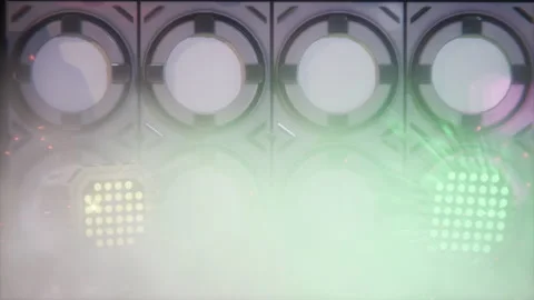 Close-up of advanced stage equipment in a cosmic atmosphere Stock Footage 294882384