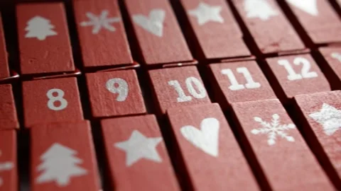 Close up on advent calendar. Stock Footage 142734709