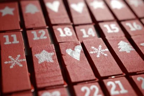 Close up on advent calendar Stock Photos
