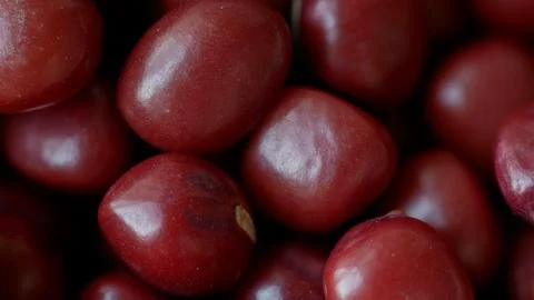 Close-up of Adzuki Beans, Vigna angularis, Selected Focus Foto stock