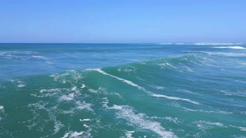 Close up aerial clip of large breaking waves at El Cotillo Fuerteventura Stock Footage 223666037