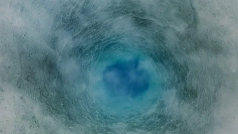 Close up aerial top down flight on geyser inside, Iceland, 4k Stock Footage 137911984