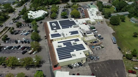 Close Aerial View of Bailey's General Store on Sanibel Island Vidéo 343895522