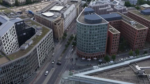 Close aerial view of Berlin office and residential blocks. Stock Footage 316758950