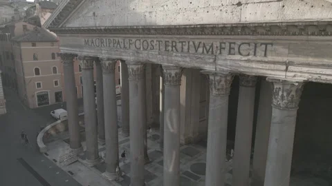 Up-Close Aerial View of Rome's Pantheon Stock Footage 304999973