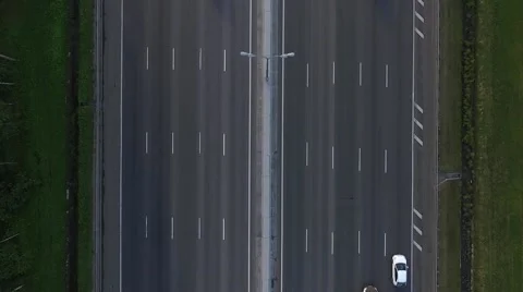 Close-Up Aerial View of Traffic on the Motorway Stock Footage 65044591