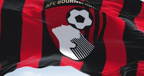 Close-up of AFC Bournemouth flag waving Stock-Footage 251496531