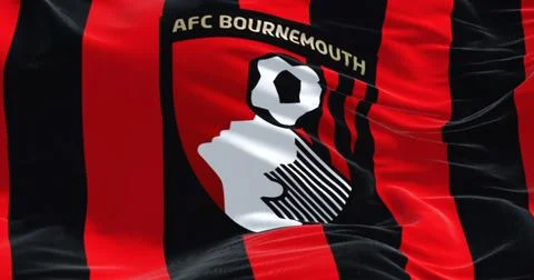 Close-up of AFC Bournemouth flag waving Stock Illustration